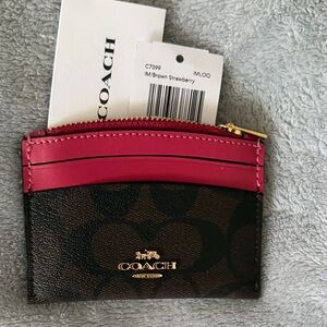 Coach Strawberry and Brown Card Holder